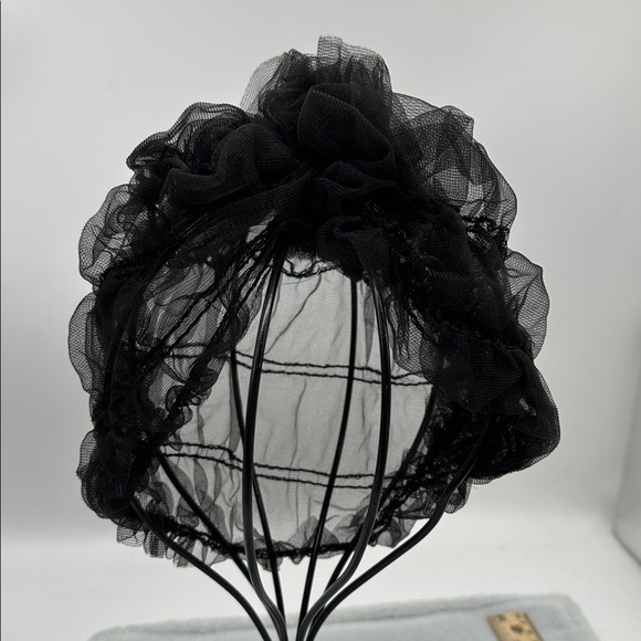 Vintage Gorgeous Ruffled Rosette Tulle Coiffure Hair Protector or Decoration - Picture 4 of 8